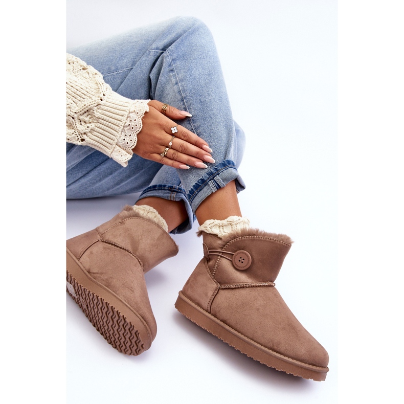 Botas de nieve aislantes para mujer con decoración, beige oscuro Siriol 1 Botas de nieve aislantes para mujer con decoración, beige oscuro Siriol 1