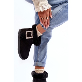 Botas de nieve aislantes con hebilla, Negro Dulca 6