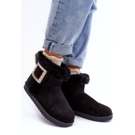 Botas de nieve aislantes con hebilla, Negro Dulca 2