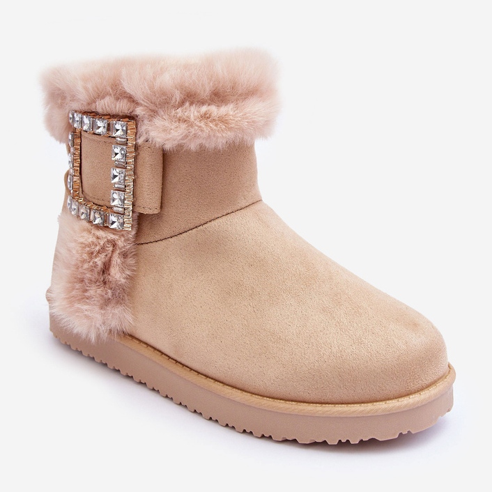 Botas De Nieve Aislante Con Hebilla Dulca Beige 1