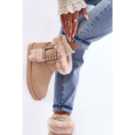 Botas De Nieve Aislante Con Hebilla Dulca Beige 4