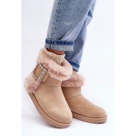 Botas De Nieve Aislante Con Hebilla Dulca Beige 2