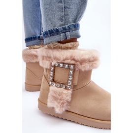 Botas De Nieve Aislante Con Hebilla Dulca Beige 7