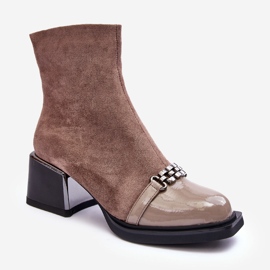 Botines de ante con bloque macizo S.Barski MR870-70 Beige 2