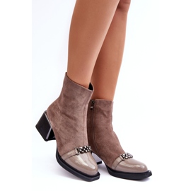 Botines de ante con bloque macizo S.Barski MR870-70 Beige 3