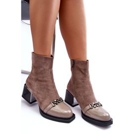 Botines de ante con bloque macizo S.Barski MR870-70 Beige 9