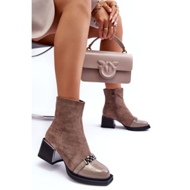 Botines de ante con bloque macizo S.Barski MR870-70 Beige 10