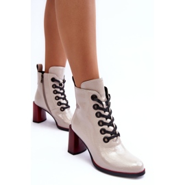 Botines Charol Cordones S.Barski MR870-15 Gris Claro 1