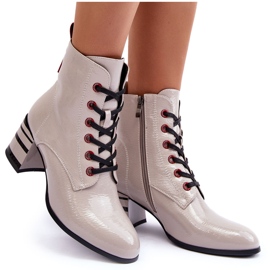 Botas Tacón Charol S.Barski MR870-49 Gris Claro 10