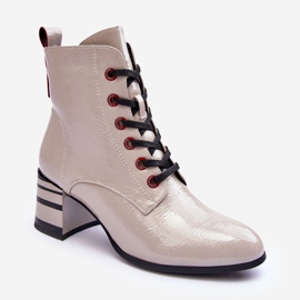 Botas Tacón Charol S.Barski MR870-49 Gris Claro 2