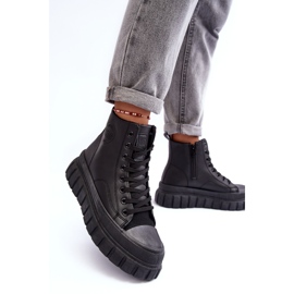 Zapatillas Deportivas De Piel Con Aislamiento Y Cremallera Big Star MM274625 Negro 7