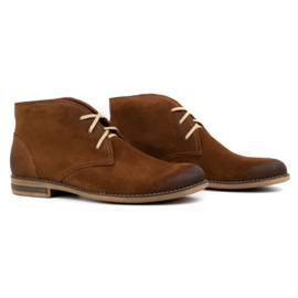 Kampol Botines de hombre, aislantes, ante 102KAM, marrón 2