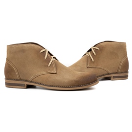 Kampol Botas de hombre, ante aislante 102KAM, beige 3