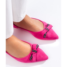 Bailarinas de ante con lazo Shelovet rosado 2