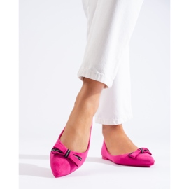 Bailarinas de ante con lazo Shelovet rosado 3