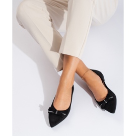 Bailarinas de ante con lazo Shelovet negro 2