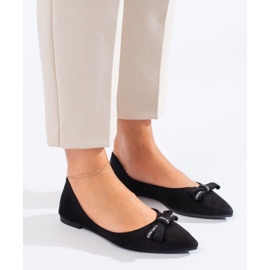 Bailarinas de ante con lazo Shelovet negro 3