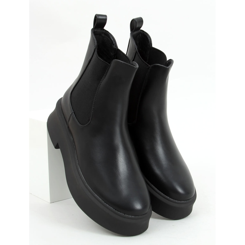 Botines Chelsea con suela gruesa Laos Black negro 1