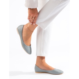 Bailarinas de mujer grises confeccionadas en piel ecológica Shelovet 1