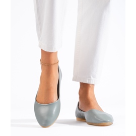 Bailarinas de mujer grises confeccionadas en piel ecológica Shelovet 2