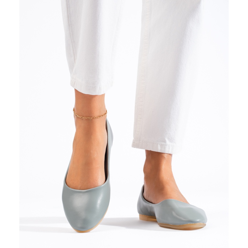 Bailarinas de mujer grises confeccionadas en piel ecológica Shelovet 2