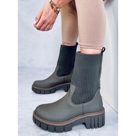Botas Chelsea altas Ruddins Kaki con parte superior flexible verde 2