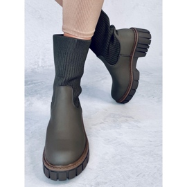 Botas Chelsea altas Ruddins Kaki con parte superior flexible verde 4