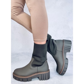 Botas Chelsea altas Ruddins Kaki con parte superior flexible verde 5
