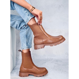 Botas Chelsea altas de mujer Setze Tan marrón 4