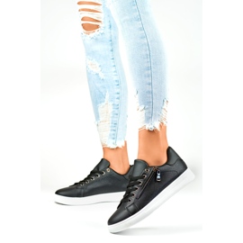 Deportivas negras con cremallera decorativa. negro 5