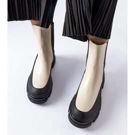 Botines sin cordones en beige y negro de Faisal 2