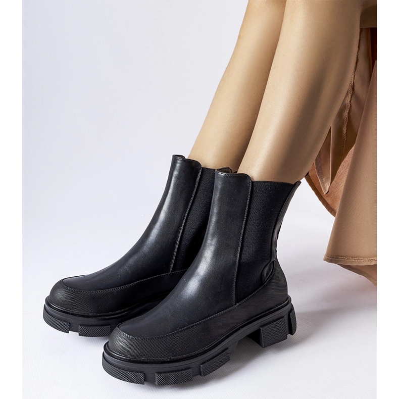 Botines negros con parte superior elástica de Faisal 1