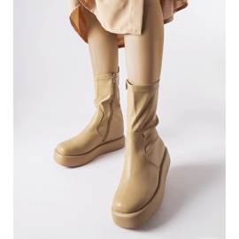 Botines beige con plataforma Shadid 1