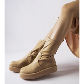 Botines beige con plataforma Shadid 2
