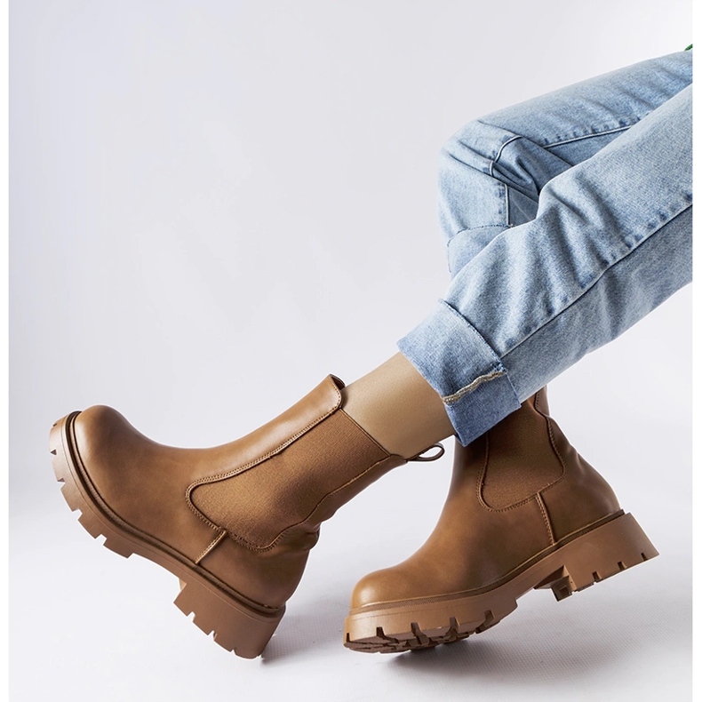 Botas Chelsea altas sin cordones marrones de Verones marrón 1