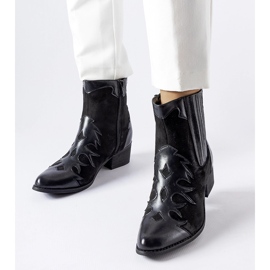Botas cowboy Henriette negras con tacón bajo negro 1 Botas cowboy Henriette negras con tacón bajo negro 1