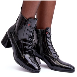 Vinceza Botines Tacón Alto Basciano Charol Negro 12