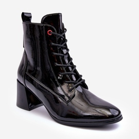 Vinceza Botines Tacón Alto Basciano Charol Negro 4
