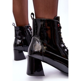 Vinceza Botines Tacón Alto Basciano Charol Negro 1