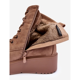 Vinceza Botines de trabajo de ante beige con plataforma enorme Cuñas Beige Lavica 3