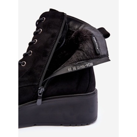 Vinceza Botines de ante con plataforma enorme y cuña negra Lavica negro 3