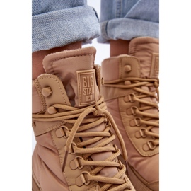 Botines Mujer Trappers Aislantes Con Plataforma Y Tacón Plano Big Star MM274340 Beige 9