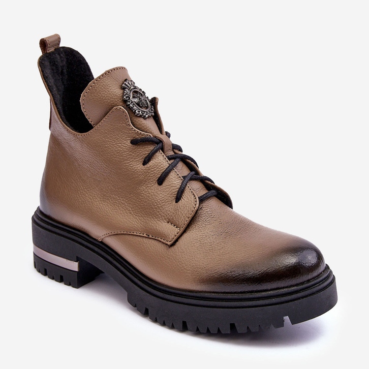 Botas Planas Mujer Piel Beige Lemar Charline 1