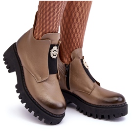 Botines Mujer Piel Con Adorno Beige Lemar Lusanna 11