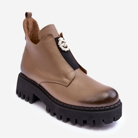 Botines Mujer Piel Con Adorno Beige Lemar Lusanna 3