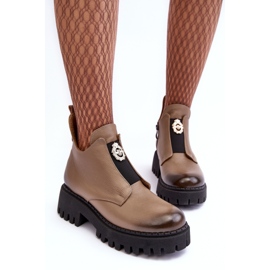 Botines Mujer Piel Con Adorno Beige Lemar Lusanna 6