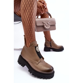Botines Mujer Piel Con Adorno Beige Lemar Lusanna 10