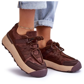 PS1 Zapatillas Deportivas Mujer Ante con Plataforma Marrón Rohan 7