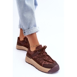 PS1 Zapatillas Deportivas Mujer Ante con Plataforma Marrón Rohan 4