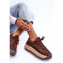 PS1 Zapatillas Deportivas Mujer Ante con Plataforma Marrón Rohan 5